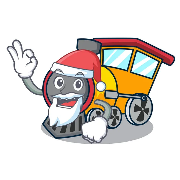 Noel Baba Tren Maskot Karikatür Tarzı Vektör Çizim — Stok Vektör