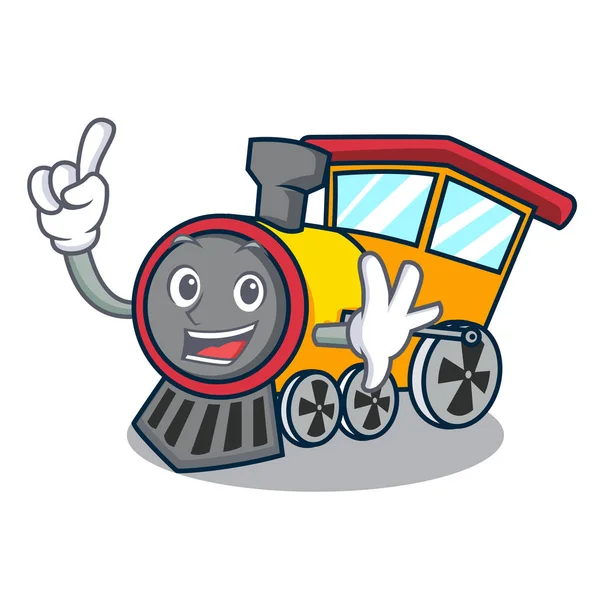 Finger Train Mascot Cartoon Style Vector Illustration — Stock Vector