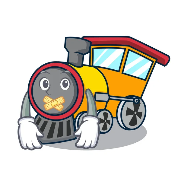 Trem Silencioso Mascote Desenho Animado Estilo Vetor Ilustração — Vetor de Stock