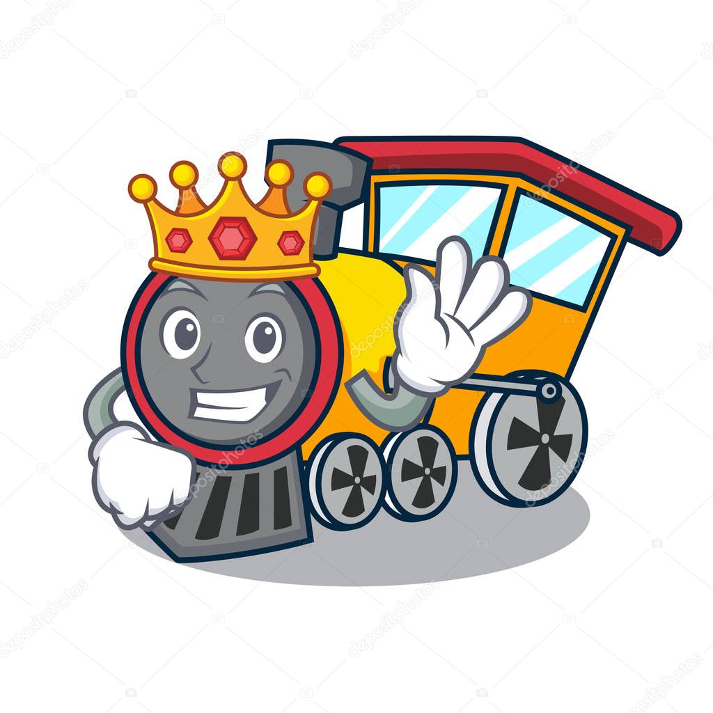 King train mascot cartoon style vector illustration