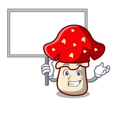 Yönetim Kurulu amanita mantar karakter karikatür vektör çizim getirmek