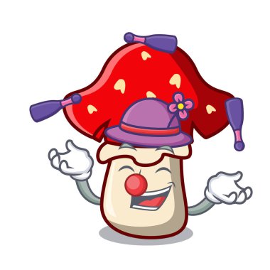 Hokkabazlık amanita mantar maskot karikatür vektör çizim