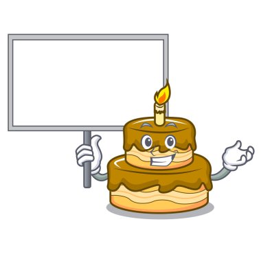 Yönetim Kurulu Doğum günü pasta karakter karikatür vektör çizim getirmek