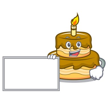 Yönetim Kurulu Doğum günü pasta karakter karikatür vektör çizim ile