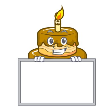 Yönetim Kurulu Doğum günü pasta karakter karikatür vektör çizim ile sırıtarak