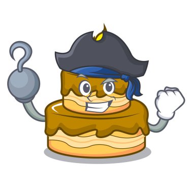 Korsan Doğum günü pasta karakter karikatür vektör çizim