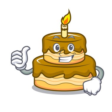 Doğum günü pastası karakter karikatür vektör çizim yaşasın