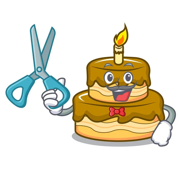 Doğum günü pastası karakter karikatür vektör çizim berber