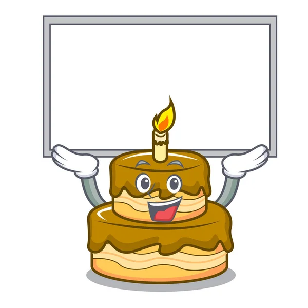 Hasta Tablero Pastel Cumpleaños Personaje Dibujo Animado Vector Ilustración — Vector de stock