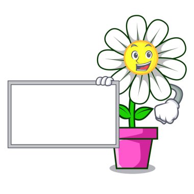 Yönetim Kurulu papatya çiçek karakter karikatür vektör çizim ile