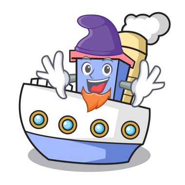 Elf gemi karakter karikatür tarzı vektör çizim