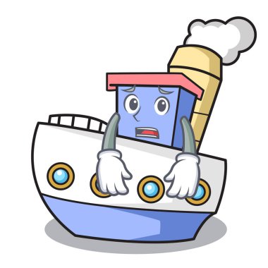 Yazık ki gemi maskot karikatür tarzı vektör çizim