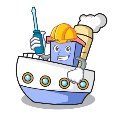 Otomotiv geminin maskotu karikatür tarzı vektör çizim