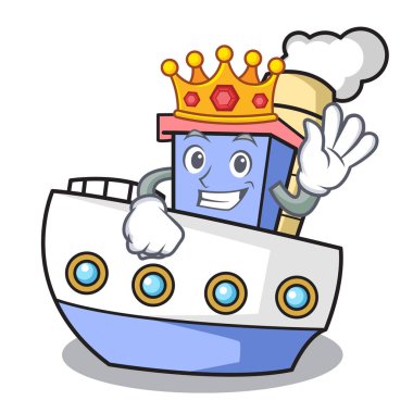 Kral geminin maskotu karikatür tarzı vektör çizim