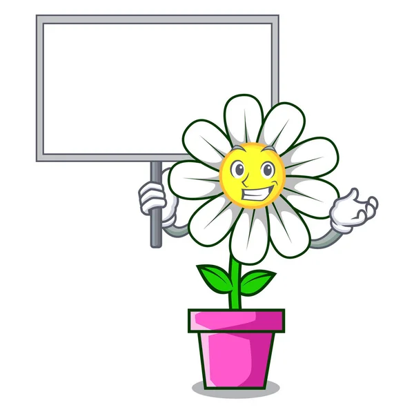 Принесіть Дошку Ромашковий Квітковий Персонаж Мультфільм Векторні Ілюстрації — стоковий вектор