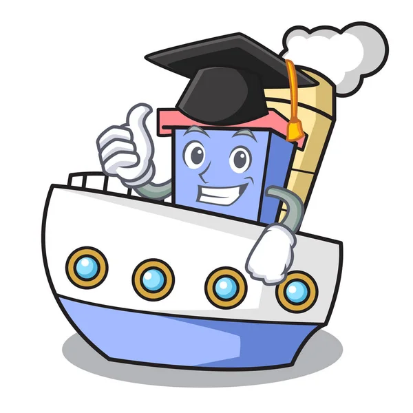 Mezuniyet gemi karakter karikatür tarzı vektör çizim