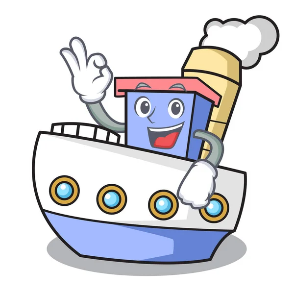 Tamam gemi karakter karikatür tarzı vektör çizim