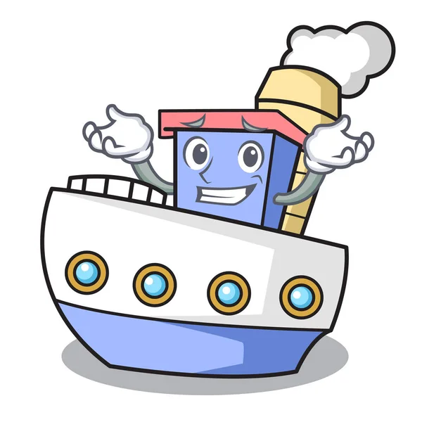 Усмехающийся Персонаж Корабля Векторная Иллюстрация — стоковый вектор