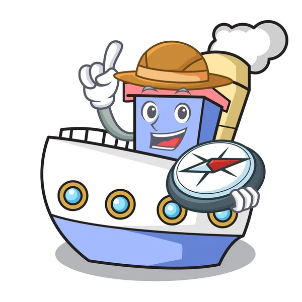 Explorer geminin maskotu karikatür tarzı vektör çizim