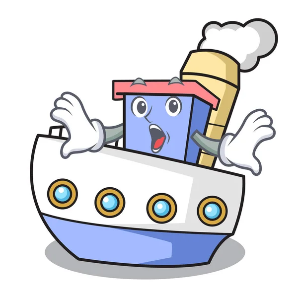Sürpriz geminin maskotu karikatür tarzı vektör çizim