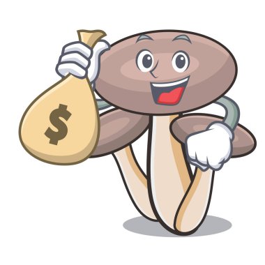 Para çantası tatlım agaric mantar karakter karikatür ile