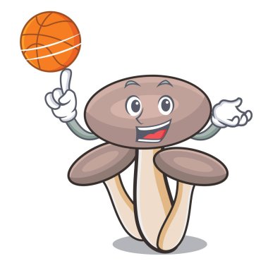 Basketbol tatlım agaric mantar karakter karikatür ile