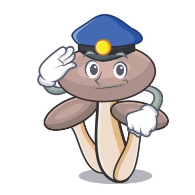 Polis tatlım agaric mantar karakter karikatür