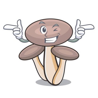 Wink tatlım agaric mantar karakter karikatür