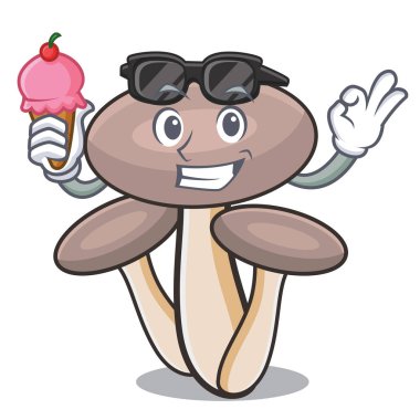 Dondurma bal agaric mantar karakter karikatür ile