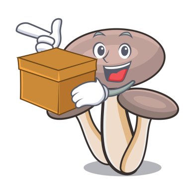 Kutusu tatlım agaric mantar karakter karikatür ile