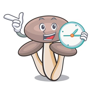 Saat tatlım agaric mantar karakter karikatür ile