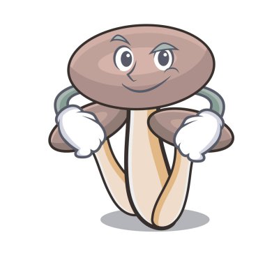 Smirking tatlım agaric mantar karakter karikatür