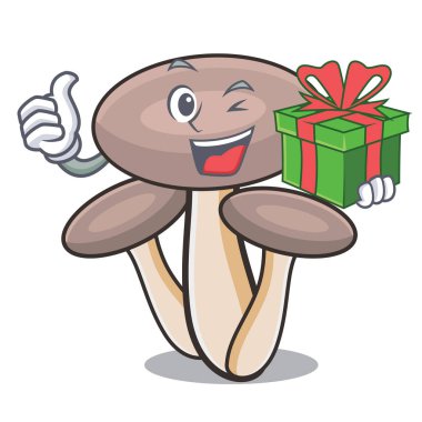 Hediye tatlım agaric mantar maskot karikatür ile