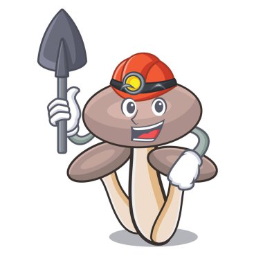 Madenci tatlım agaric mantar maskot çizgi film