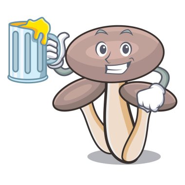 Suyu bal agaric mantar maskot karikatür ile