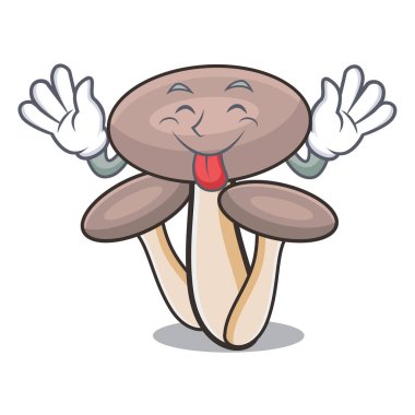 Tatlım agaric mantar maskot karikatür dil
