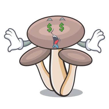 Para göz tatlım agaric mantar maskot çizgi film illüstrasyon vektör
