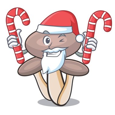 Santa şeker bal agaric mantar maskot karikatür ile