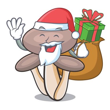 Noel Baba hediye tatlım agaric mantar maskot karikatür ile