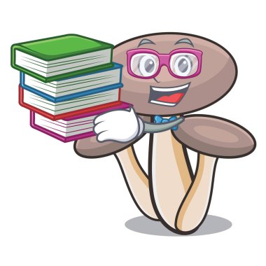 Öğrenci kitap tatlım agaric mantar maskot karikatür ile