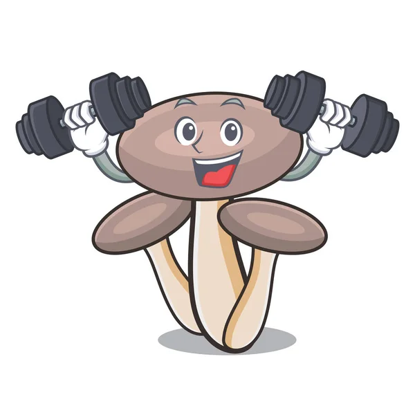 Fitness tatlım agaric mantar karakter karikatür — Stok Vektör