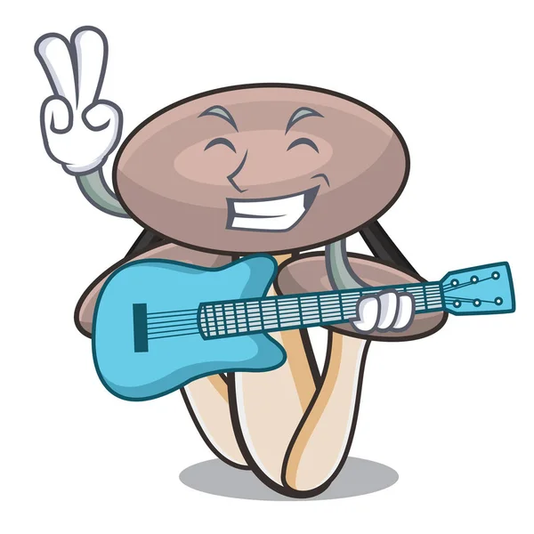 Gitar tatlım agaric mantar maskot karikatür ile