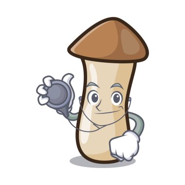 Doktor kavak erynggi mantar karakter karikatür