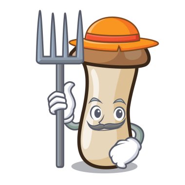 Çiftçi kavak erynggi mantar karakter karikatür