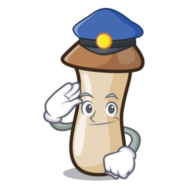 Polis kavak erynggi mantar karakter karikatür