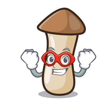 Süper kahraman kavak erynggi mantar karakter karikatür