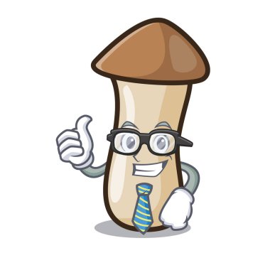 İşadamı kavak erynggi mantar karakter karikatür