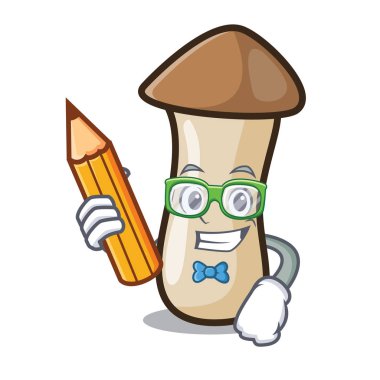 Öğrenci kavak erynggi mantar karakter karikatür