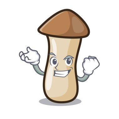 Başarılı kavak erynggi mantar karakter karikatür