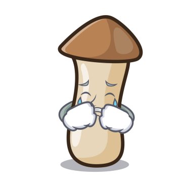 Kavak erynggi mantar maskot karikatür ağlıyor